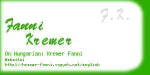 fanni kremer business card